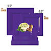 6.5" Grape Purple Square Plastic Cake Plates (80 Plates) Image 3