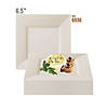 6.5" Ivory Square Plastic Cake Plates (80 Plates) Image 3