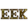 6.5" LED Lighted Gold EEK Halloween Marquee Sign Image 1