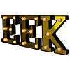 6.5" LED Lighted Gold EEK Halloween Marquee Sign Image 3