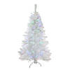 6.5' Pre-Lit White Medium Iridescent Pine Artificial Christmas Tree - Multi Function LED Lights Image 1