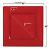 6.5" Red Square Plastic Salad Plates (80 Plates) Image 2
