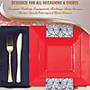 6.5" Red Square Plastic Salad Plates (80 Plates) Image 4