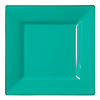 6.5" Sea Aqua Square Plastic Cake Plates (80 Plates) Image 1