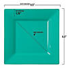 6.5" Sea Aqua Square Plastic Cake Plates (80 Plates) Image 2