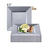6.5" Silver Square Plastic Salad Plates (80 Plates) Image 3