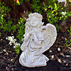 6.75" Praying Angel with Cross Outdoor Garden Statue Image 1