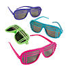 6" Adults 80s Brightly Colored Neon Plastic Sunglasses - 12 Pc. Image 1