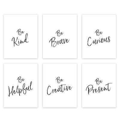 6 Be Kind Brave Curious Quotes 8.5x11in Image 1