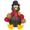 6' Brown and Red Inflatable Lighted Thanksgiving Turkey Outdoor Decor Image 1