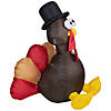 6' Brown and Red Inflatable Lighted Thanksgiving Turkey Outdoor Decor Image 1