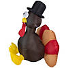 6' Brown and Red Inflatable Lighted Thanksgiving Turkey Outdoor Decor Image 2