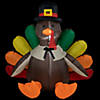 6' Brown and Red Inflatable Lighted Thanksgiving Turkey Outdoor Decor Image 4