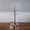 6' Brown LED Lighted Frosted Christmas Twig Tree - Multi-Color lights Image 2