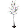 6' Brown LED Lighted Frosted Christmas Twig Tree - Multi-Color lights Image 3