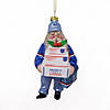6" Busy Santa "USPS Priority" Mail Carrier Glass Christmas Ornament Image 1