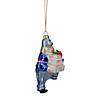 6" Busy Santa "USPS Priority" Mail Carrier Glass Christmas Ornament Image 2