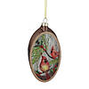 6" Cardinal Glass Plate Christmas Ornament Image 3