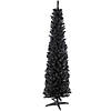 6' Charcoal Brown Iridescent Slim Artificial Tinsel Halloween Tree  Unlit Image 1