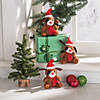 6" Christmas Brown Stuffed Puppies with Hat & Scarf - 12 Pc. Image 1