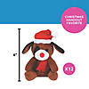 6" Christmas Brown Stuffed Puppies with Hat & Scarf - 12 Pc. Image 2