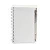 6" Classic White Spiral Paper Notebook with Plastic Pens for 12 Image 1