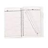 6" Classic White Spiral Paper Notebook with Plastic Pens for 12 Image 1