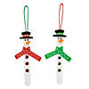 6" Craft Stick Snowman Christmas Ornament Craft Kit - Makes 12 Image 1