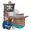 6 Ft. 10" x 4 Ft. 8 1/2" Color Your Own Pirate Ship White Cardboard Playhouse Image 2