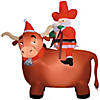 6 Ft. 6&quot; Airblown&amp;#174; Inflatable Cowboy Santa on a Longhorn Christmas Outdoor Yard Decoration Image 1