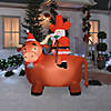 6 Ft. 6&quot; Airblown&amp;#174; Inflatable Cowboy Santa on a Longhorn Christmas Outdoor Yard Decoration Image 2