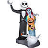 6 Ft. Blow-Up Inflatable Nightmare Before Christmas Jack, Sally & Zero with Built-In LED Lights Outdoor Yard Decoration Image 1