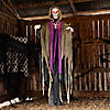 6 Ft. Light-Up Skeletal Reaper in Gray Robes Halloween Hanging Decoration Image 1