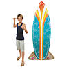 6 Ft. Orange & Blue Flower Pattern Surfboard Cardboard Cutout Stand-Up Image 1