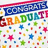 6 Ft. x 6 Ft. Elementary Graduation Colorful Stars Plastic Backdrop Image 1