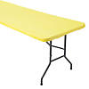 6 ft. Yellow Fitted Rectangle Disposable Plastic Tablecloth   Image 1