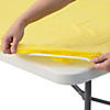 6 ft. Yellow Fitted Rectangle Disposable Plastic Tablecloth   Image 1