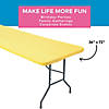 6 ft. Yellow Fitted Rectangle Disposable Plastic Tablecloth   Image 2