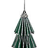 6" Glittered Green Christmas Tree Ornament Image 2