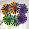 6" Halloween Hanging Paper Fans - 6 Pc. Image 2