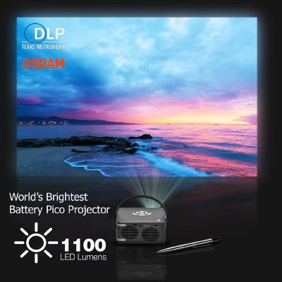(6 Hour Battery) AAXA World's Brightest P6 Ultimate Party Projector, Black Home Theater Image 1