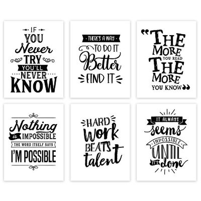6 Impossible Until Done Quotes 8.5x11in Image 1