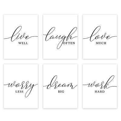 6 Live Well Laugh Often Quotes 8.5x11in Image 1