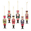 6" Nutcracker Character Green, Red & Blue Wood Christmas Ornaments - 12 Pc. Image 1