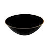 6 oz. Black with Gold Rim Organic Round Disposable Plastic Dessert Bowls (90 Bowls) Image 1