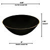 6 oz. Black with Gold Rim Organic Round Disposable Plastic Dessert Bowls (90 Bowls) Image 2