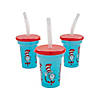 6 oz. Mini Dr. Seuss&#8482; The Cat in the Hat&#8482; Reusable BPA-Free Plastic Cups with Lids & Straws - 12 Ct. Image 1