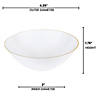 6 oz. White with Gold Rim Organic Round Disposable Plastic Dessert Bowls (90 Bowls) Image 2