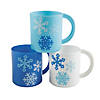 6 oz. Winter Snowflakes White & Blue BPA-Free Plastic Mugs - 12 Ct. Image 1