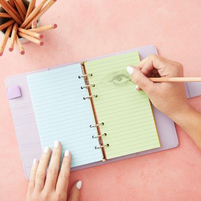 6 Pack Colored A6 Refill Paper for 6-Ring Binder, Planner, Loose Leaf Colored Lined Paper Insert (240 Sheets/480 Pages) Image 2